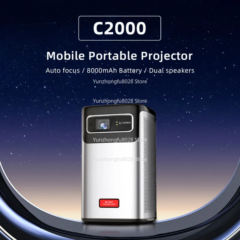 C2000 New Smart Android Projector, Highlight Mini Portable 2g Memory