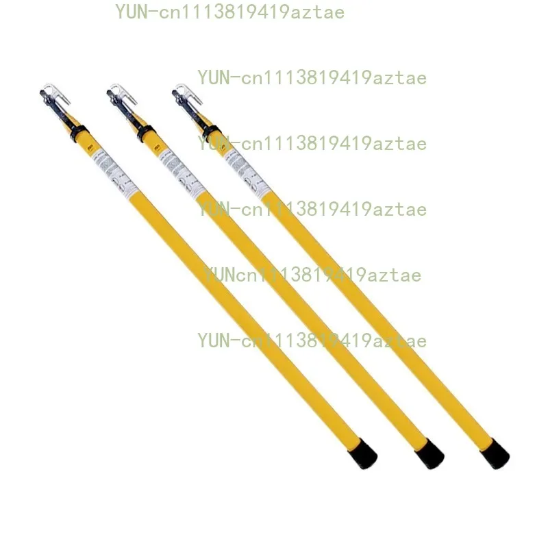 Triangle Fiberglass Telescopic Hot Stick, High Voltage Insulated Operating Rod for Power Line Maintenance, 1 Piece