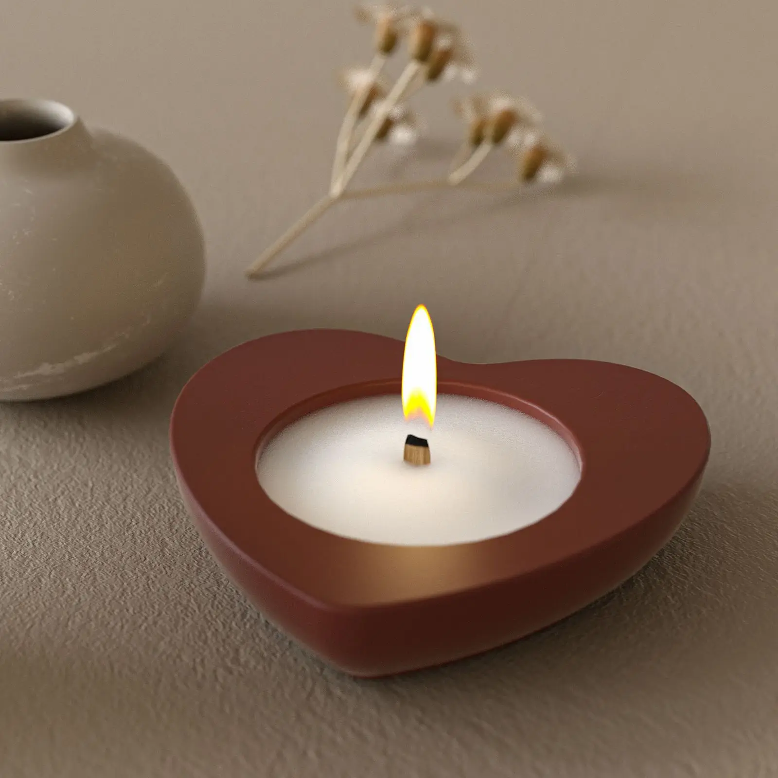 DIY Round Square Love Heart Shaped Candle Cup Silicone Mold Resin Candlestick Base Storage Jar Silicone Mould For Plaster view 2
