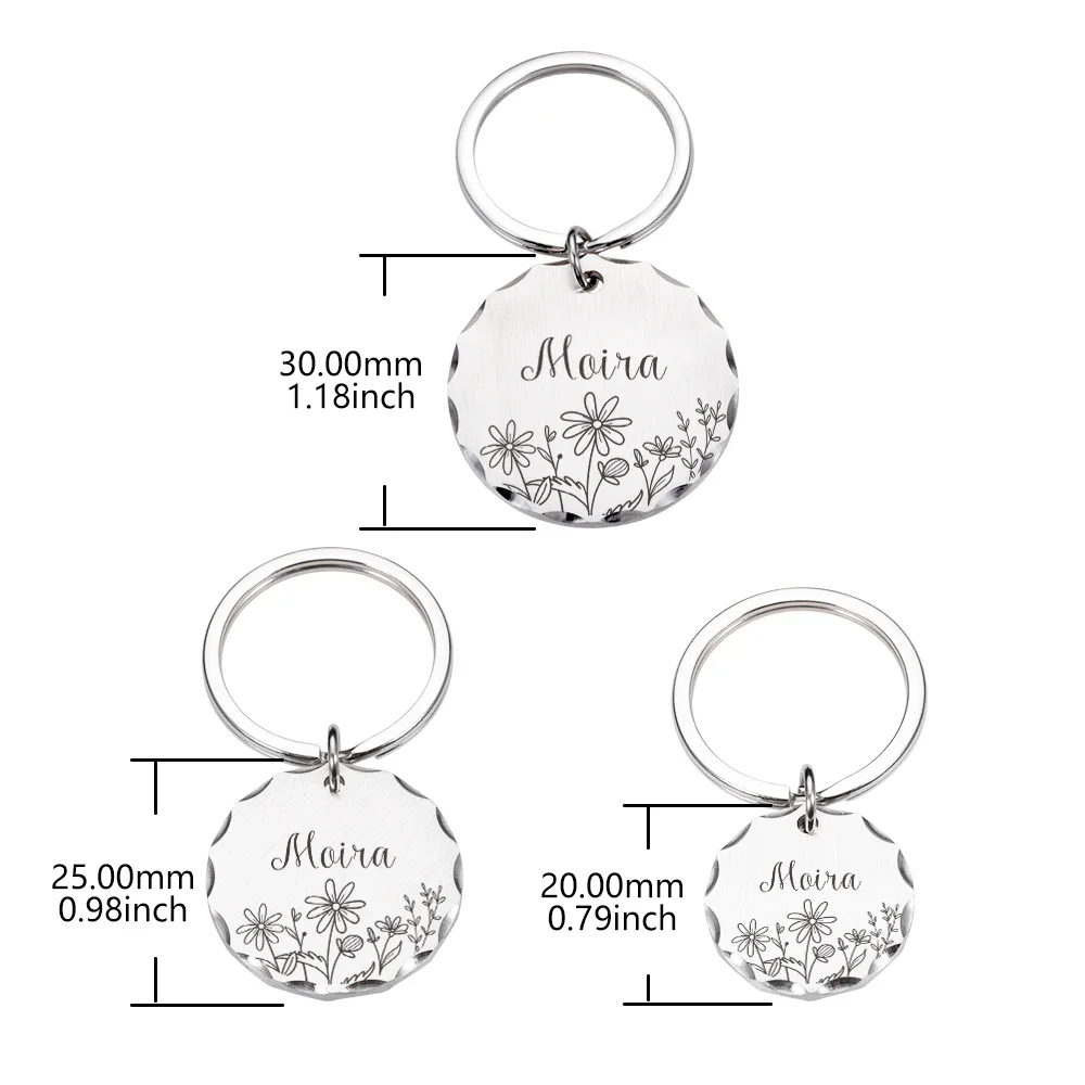 Personalized Dog Plate Cat ID Tag Engraved Collar Accessories Customized Puppy kitten Collar Pendant Jeweled Key Anti-lost Tags