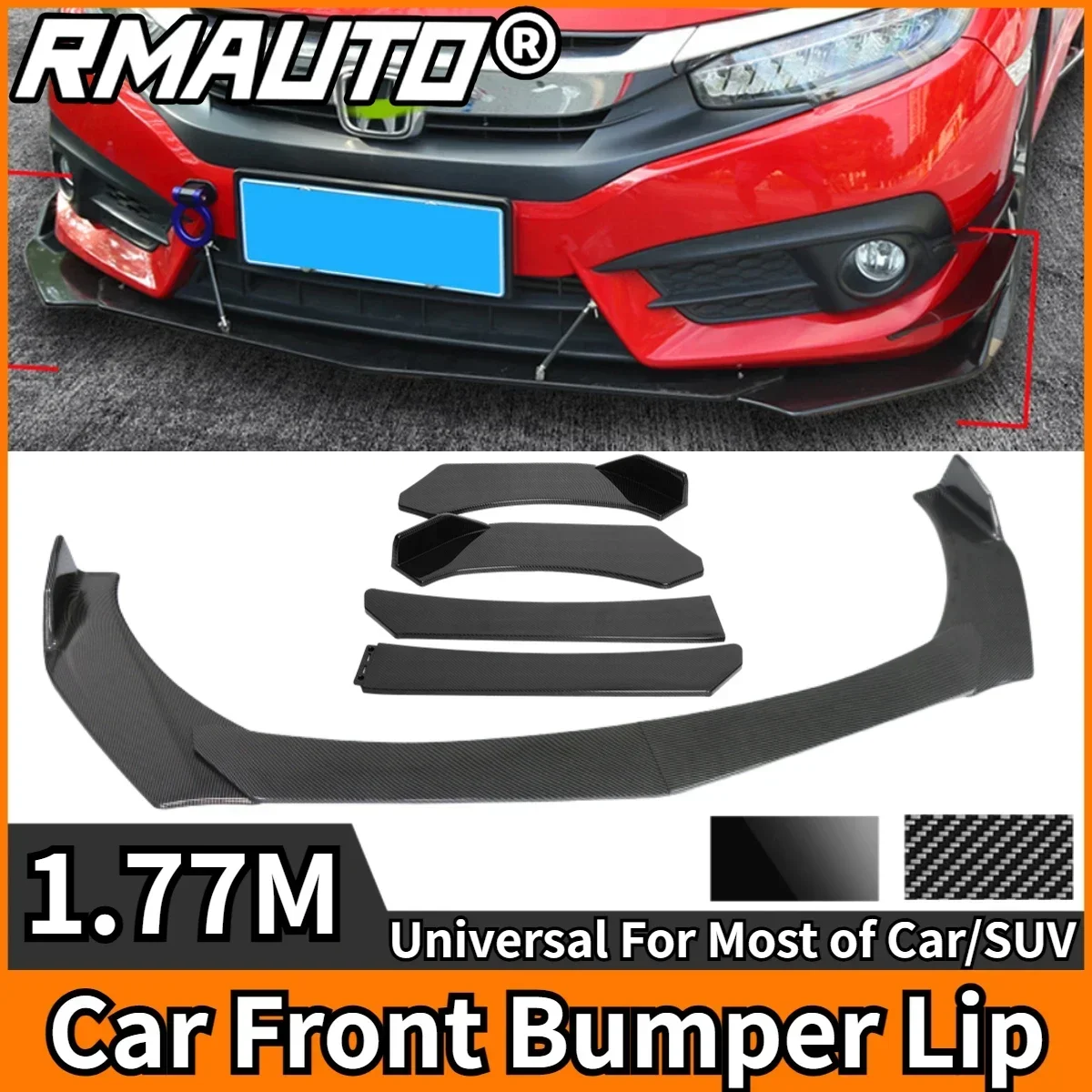 

4Pcs Universal Front Bumper Lip Carbon Fiber Splitter Diffuser For KIA For Subaru For Honda For Toyota For BMW For Benz Body Kit