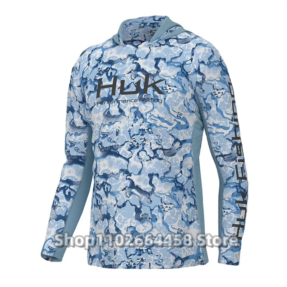 

Нейтральная рубашка с капюшоном для рыбалки HUK, рубашки с длинными рукавами для рыбалки, защита от ультрафиолета, одежда для рыбалки, летняя майка UPF 50, Camisa De Pesca