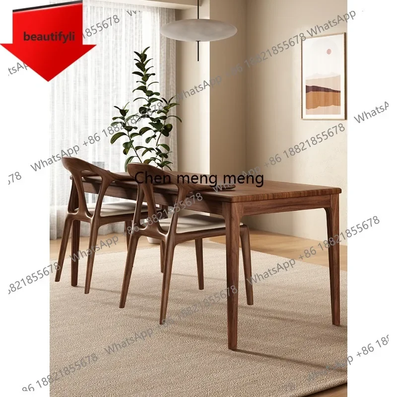 

Q181 Solid wood dining table rectangular household simple restaurant dining table and chair combination desk
