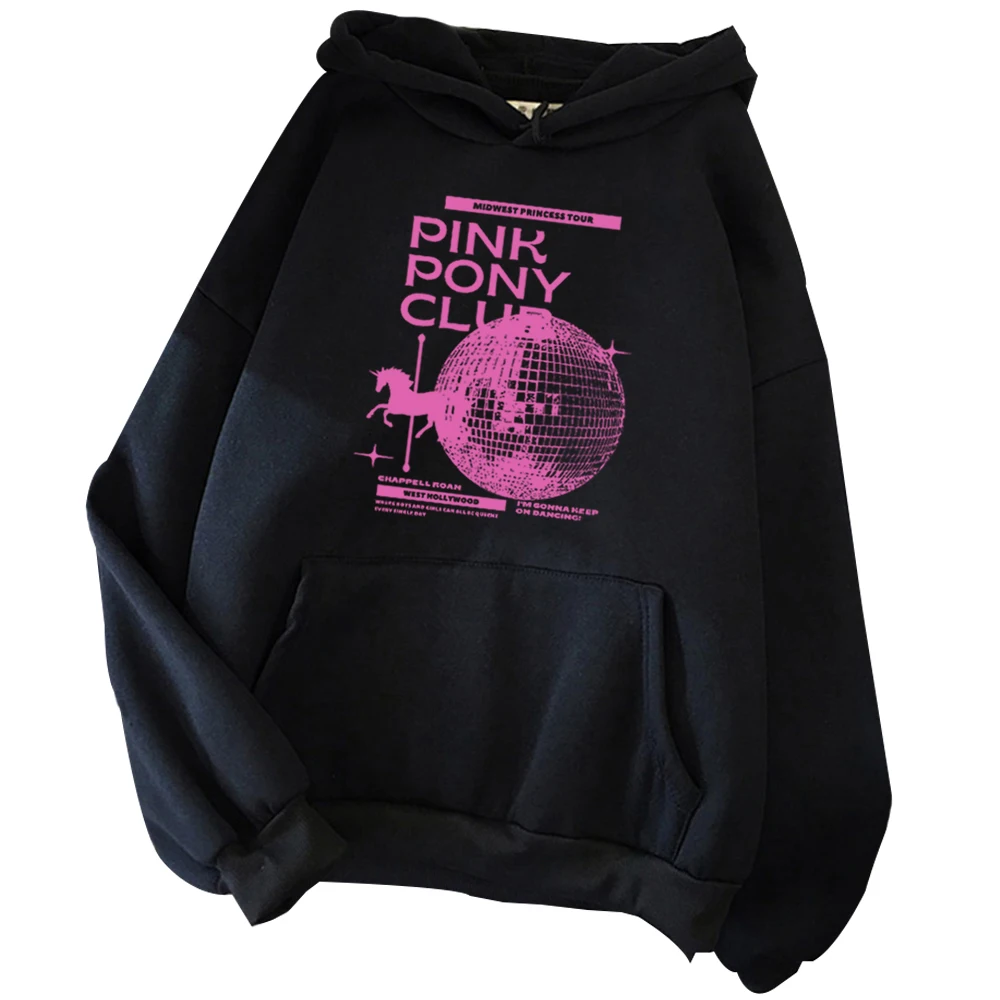 

Chappell Roan Pink Pony Club Hoodie For Women Men Fan Gift Harajuku Hooded Pullover Tops Long Sleeves Fleece Warm Sweatshirts