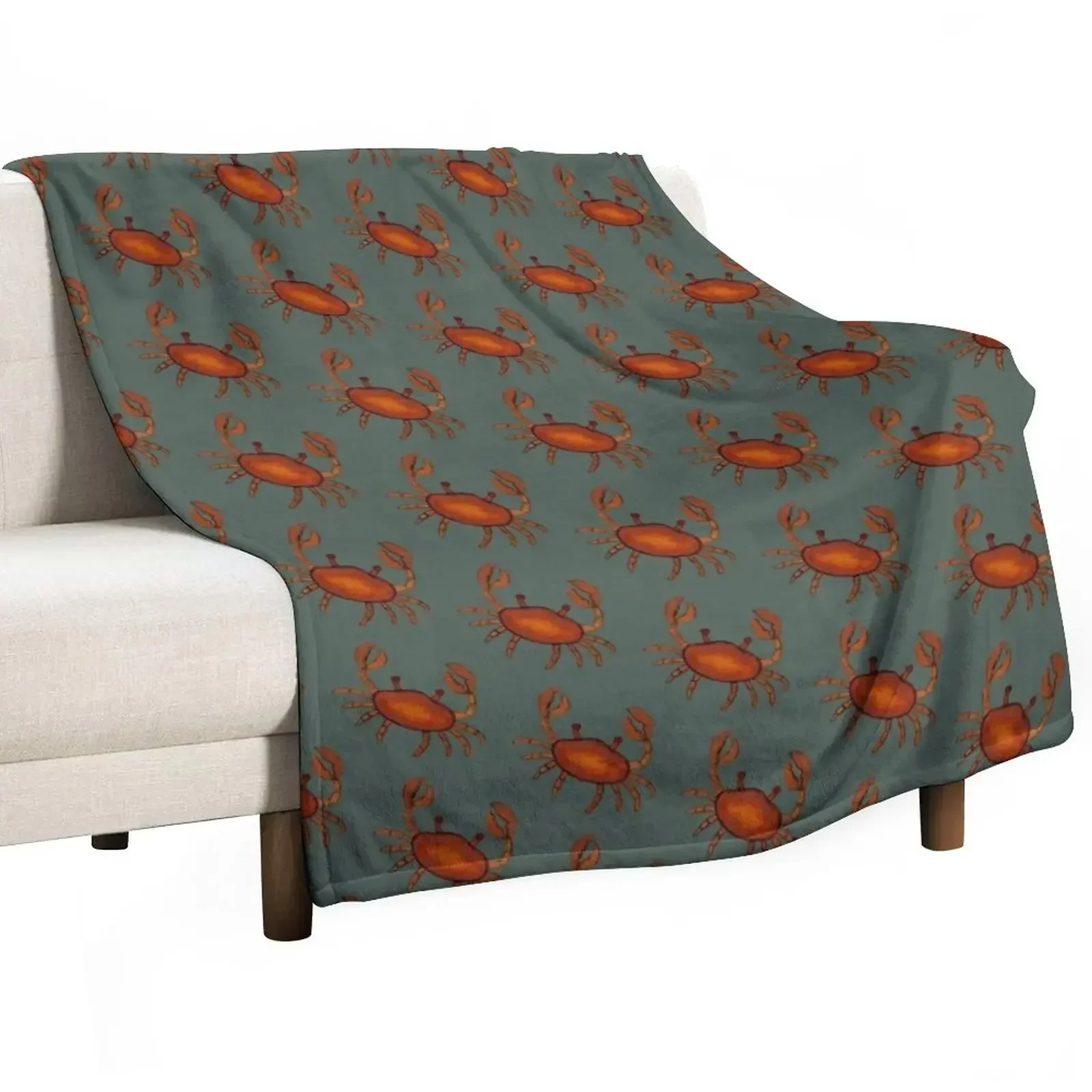 

crabby cute crab design Throw Blanket Decorative Sofa Plaid Bed linens Blankets