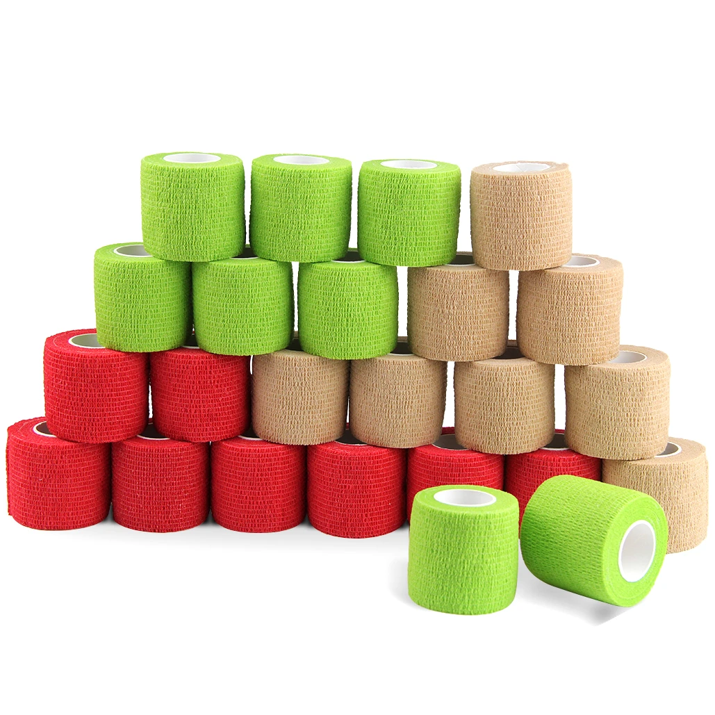 

Self Adhesive Elastic Breathable Wrap First Aid Tape, Colorful Solid Bandage, Sport Wrist, Ankle, Palm, Shoulder, Fitness, 5cm