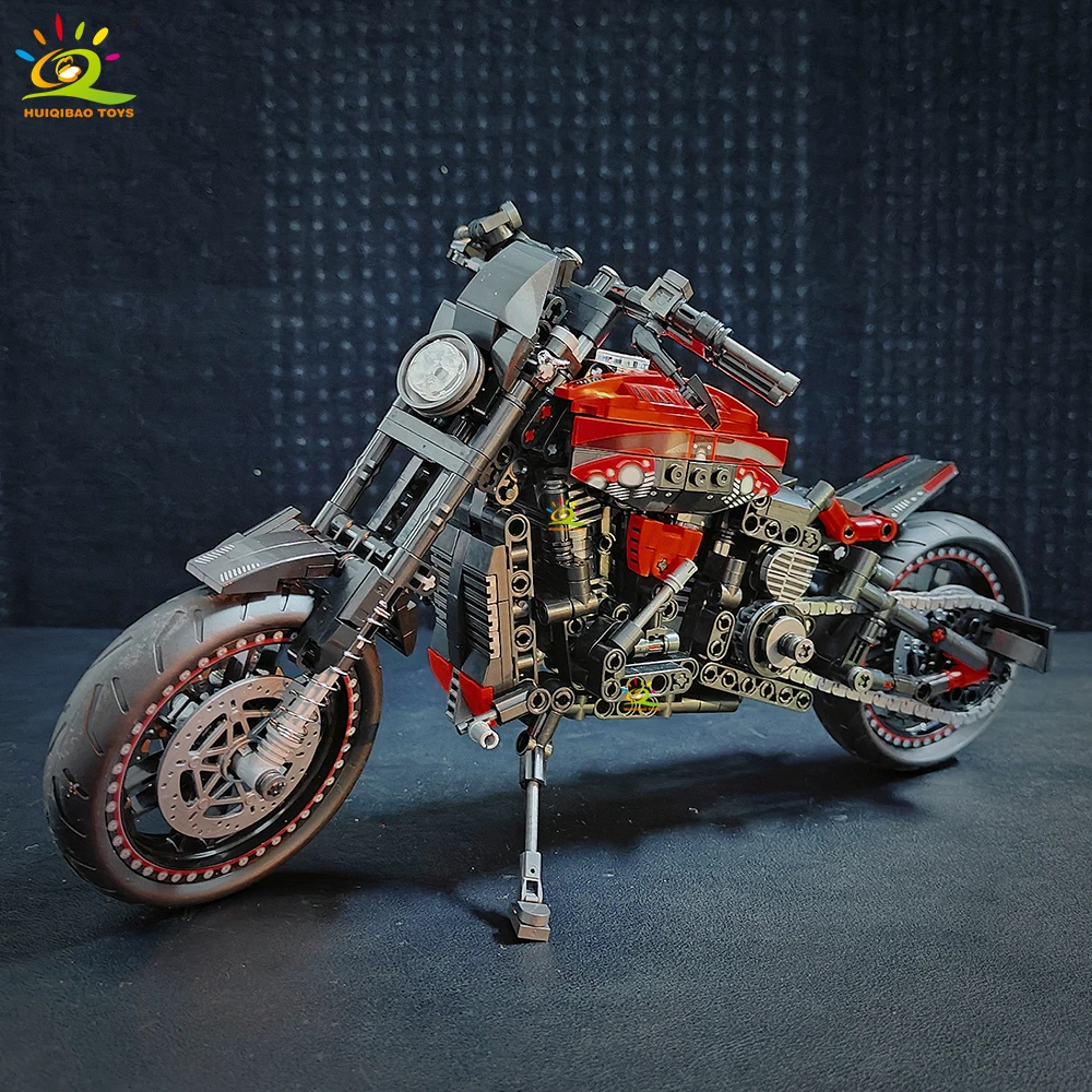 

HUIQIBAO 826 шт. MOC модель мотоцикла, строительные блоки, технические мото-кирпичи, игрушки для детей, мальчиков, детей, взрослых, коллекция украшений