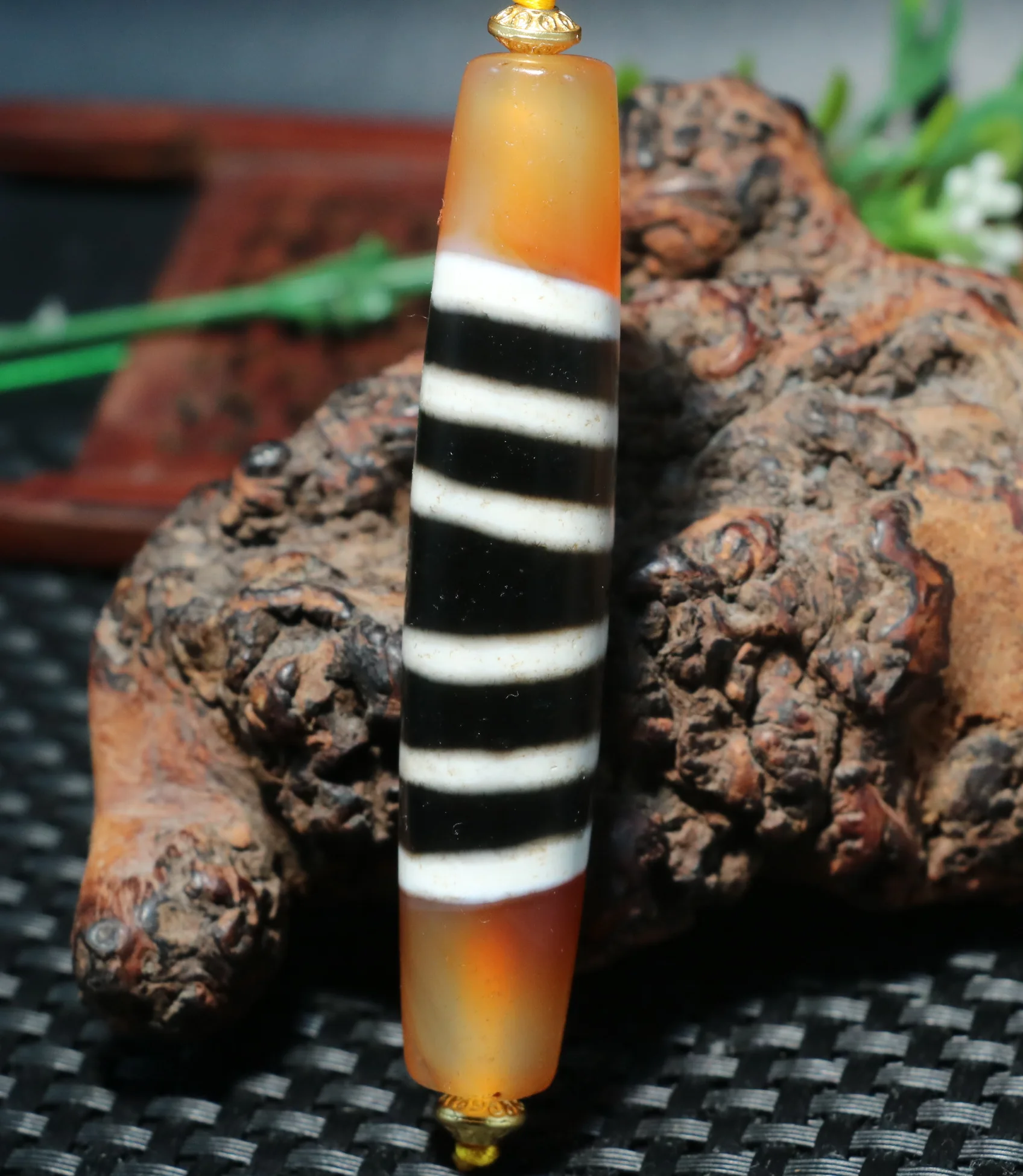 Healing Energy Magic Tibetan old Agate Stripes Healer Medicine dZi Bead Pendant Amulet  Timestown RPL230614A2