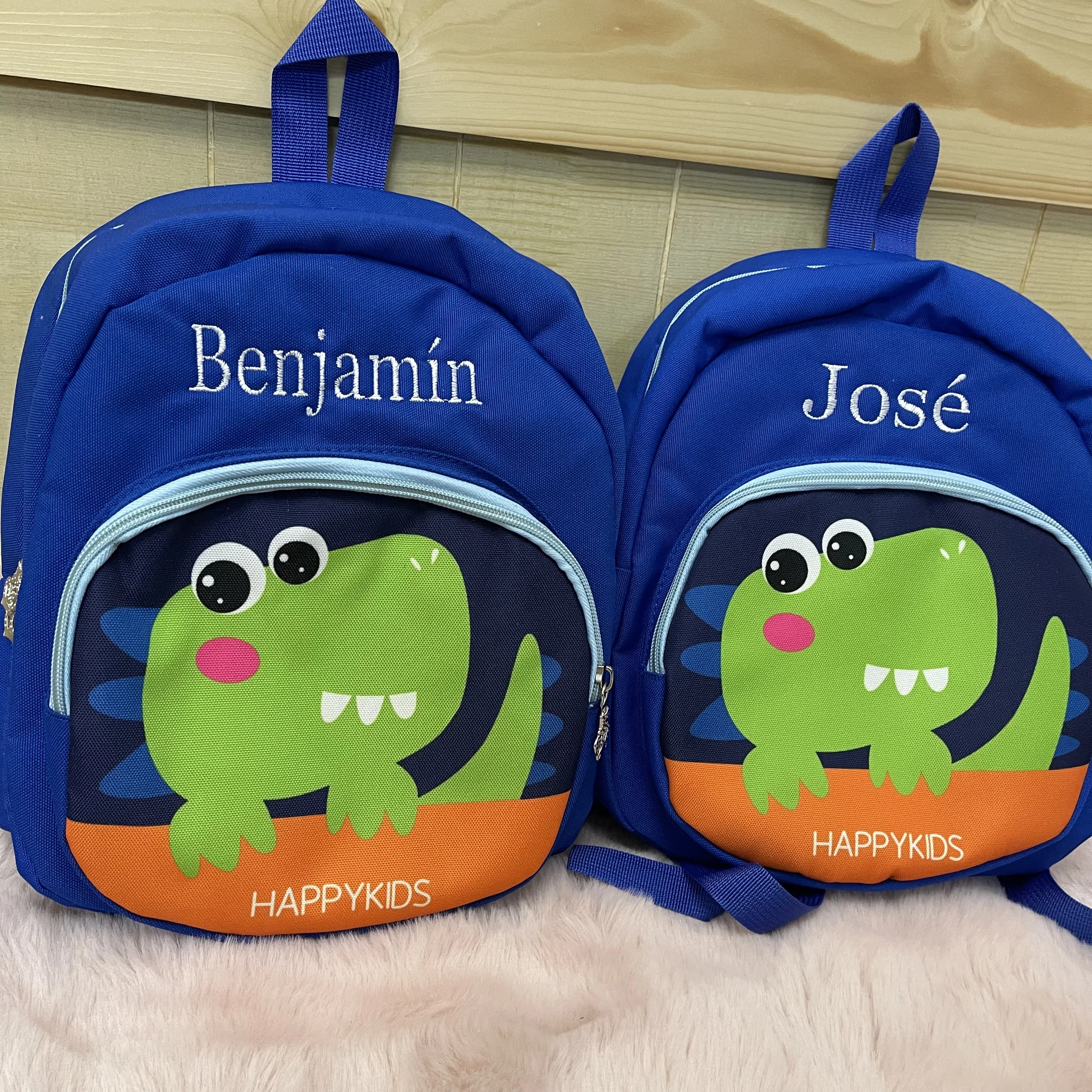 

Primary School Kindergarten Backpack Boys and Girls Personalized Name Dinosaur Bookbag Custom Embroidery Name Outdoor Snack Bags