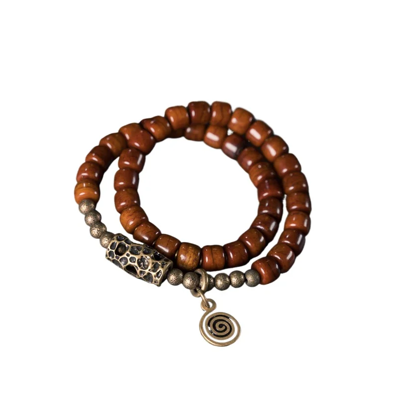 

Double-layer stacked beef bone bracelet personalized retro ethnic style old bracelet men's and women's models