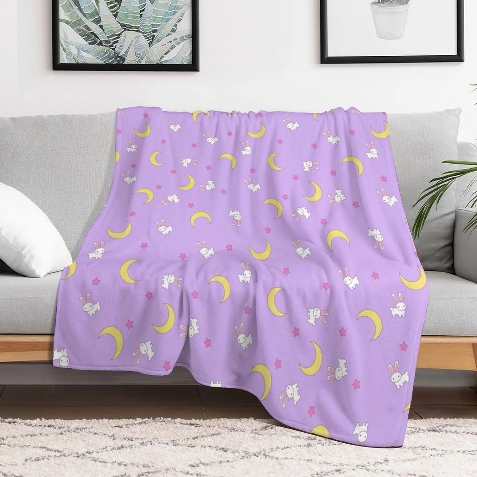 

Usagi Throw Blanket Decorative Sofas Stuffeds Plush anime Blankets Decorative Beds decorative Shaggy Blankets