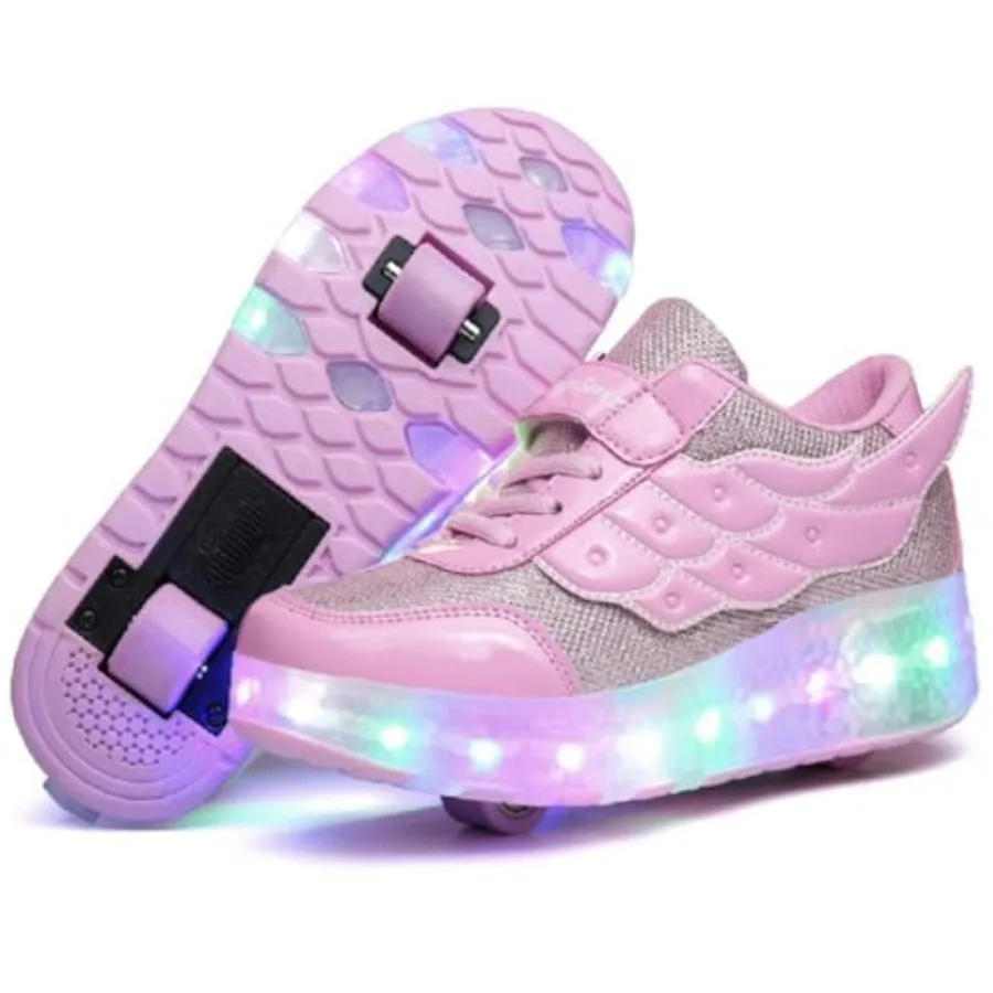 

Nsasy Roller Shoes Boy Girl Sneakers with Wheels Become Sport Sneaker with Led for Christmas Birthday Show Gift