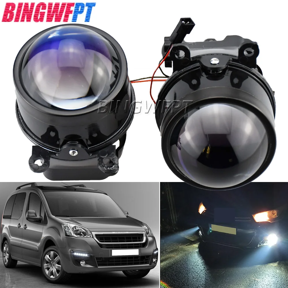 

3.0 Inch G2 Type Adjustment Bracket HD Bi xenon Fog Light Waterproof Projector Lens H11 Lamp for Peugeot Partner Tepee 2016-2018