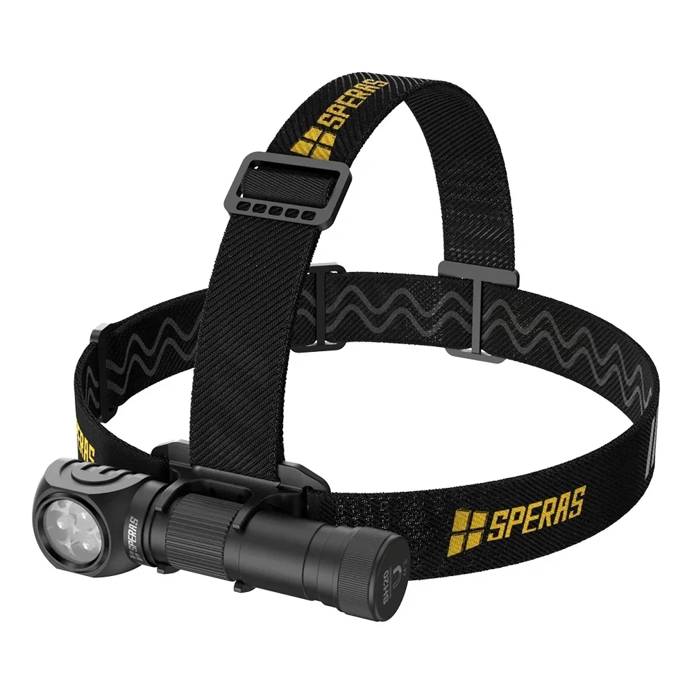 Speras SH20 3000-Lumen 173m Flood Headlamp Right Angle Magnetic Work Light USB-C Rechargeable IP68 Waterproof Head Flashlight