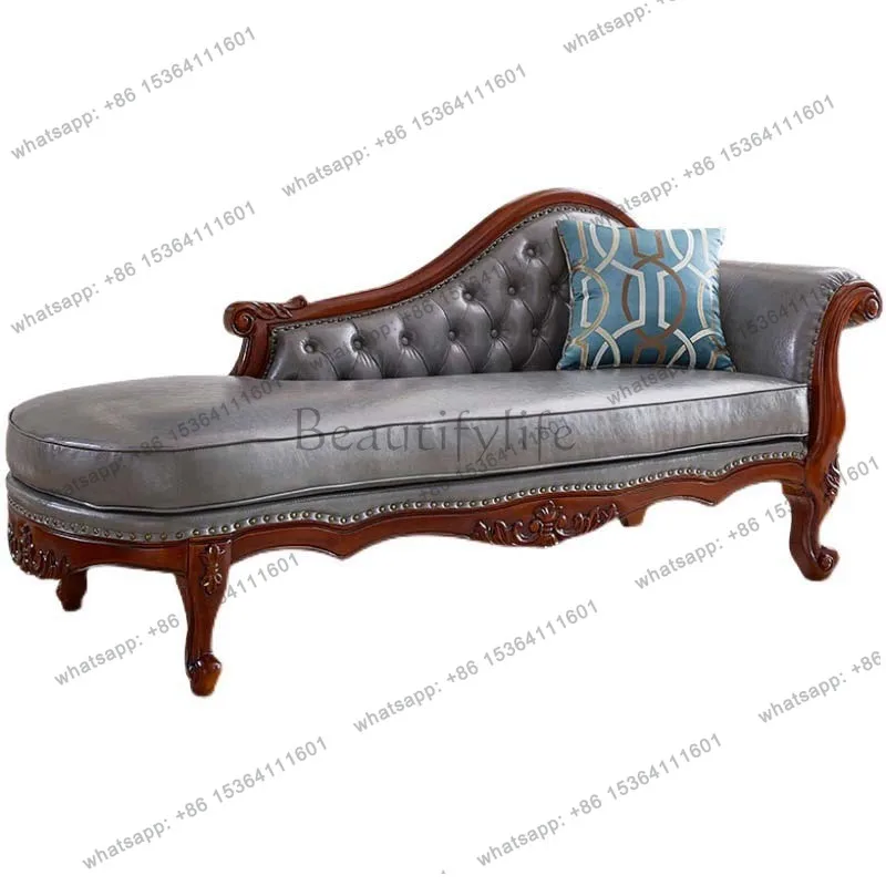 

Concubine recliner solid wood carving flower first layer leather couch leather sofa first layer cowhide