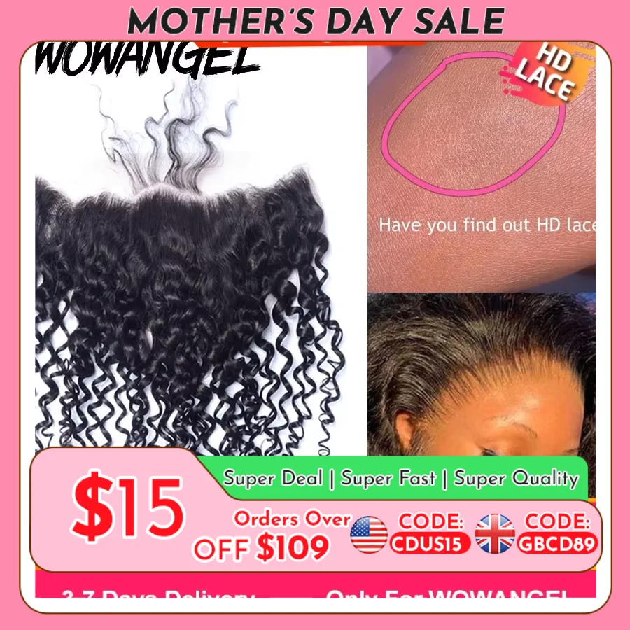 SKINLIKE Real HD Lace Frontal Melt Skins Straight invisible HD Lace Closure Only Deep Wave Kinky Curly Water Wave Human Hair