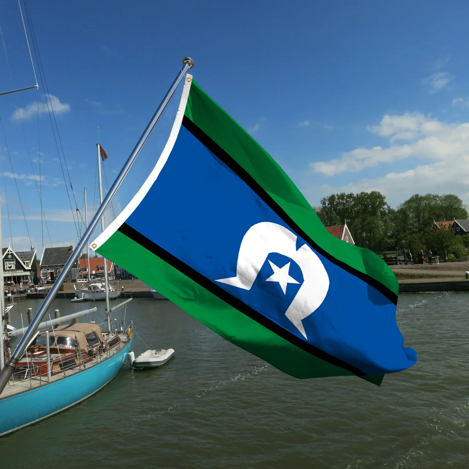 1pc Torres Strait Islands Flag Australia, Torres Strait Islander Flag, 2X3Ft & 3X5Fts, Polyester, Outdoor Yard Garden Decor