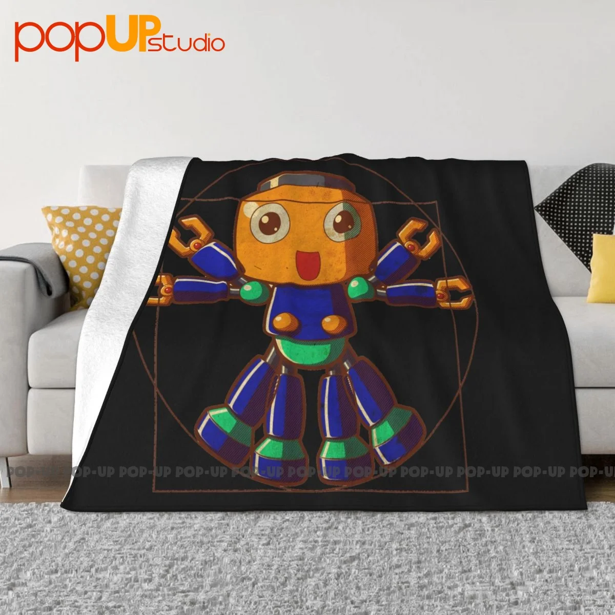 Vitruvian Servbot Blanket Bedroom Lightweight Mechanical Wash