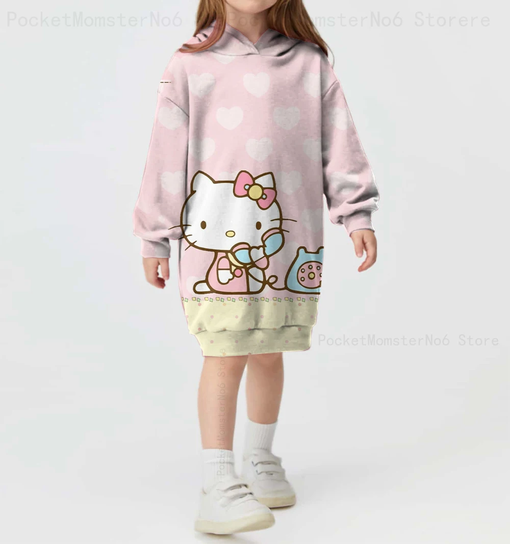 2024 new girls autumn and winter sports style pullover top Disney Hello Kitty print cute fashion hoodie