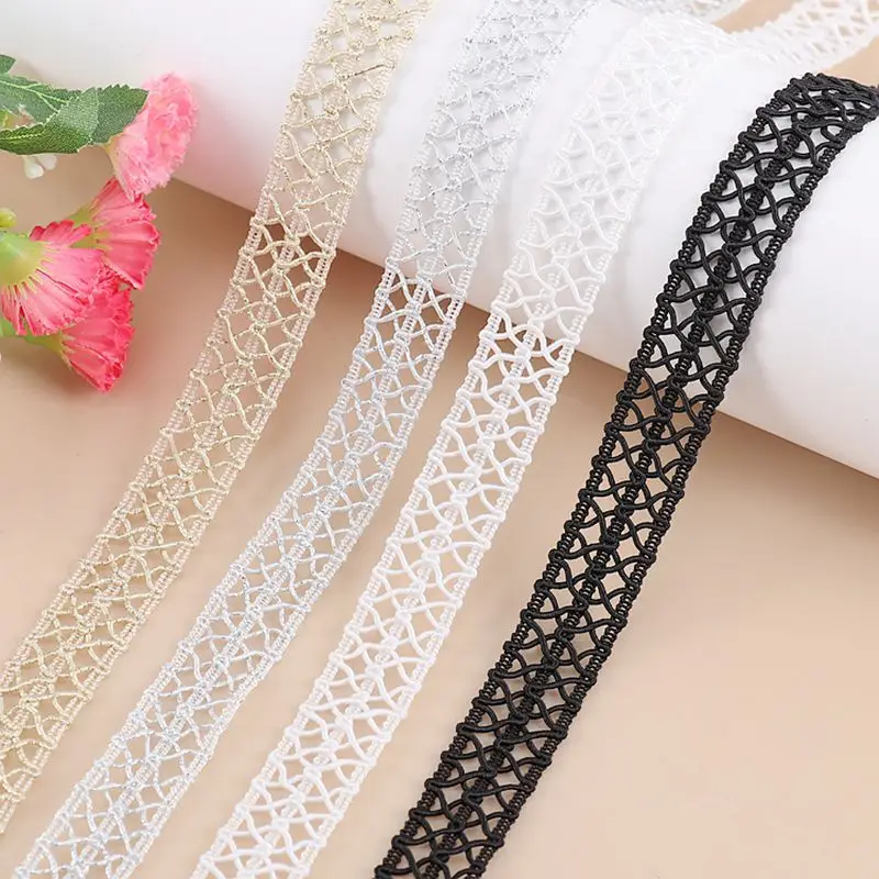 

Новая кружевная тесьма в новом стиле, 5 метров/196,85 дюймов, для аксессуаров для одежды, пижам, штор, двойная клетчатая кружевная тесьма в форме восьмерки