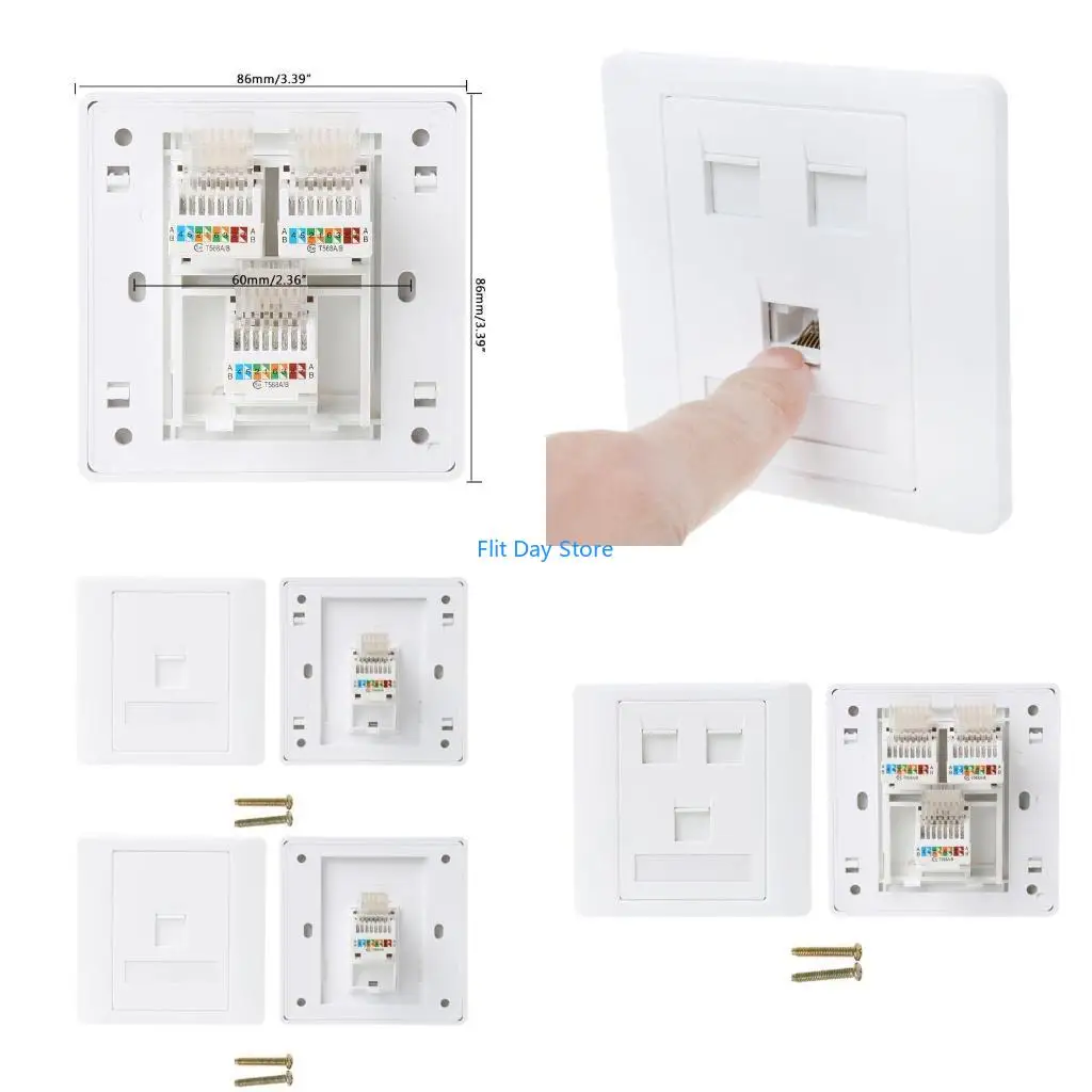 F92C 86 Type Computer Socket Panel CAT5E Module RJ45 Cable Outlet