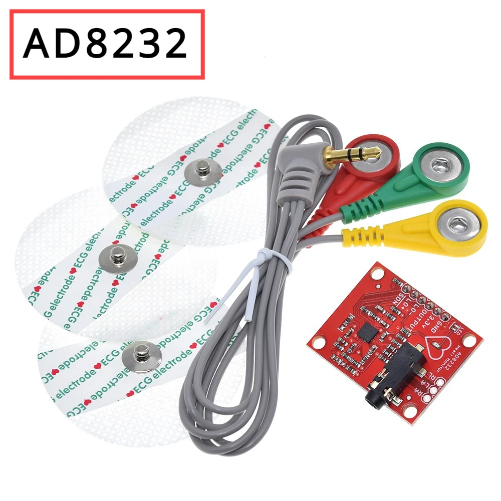 Ecg module AD8232 ecg measurement pulse heart ecg monitoring sensor module kit for Arduino