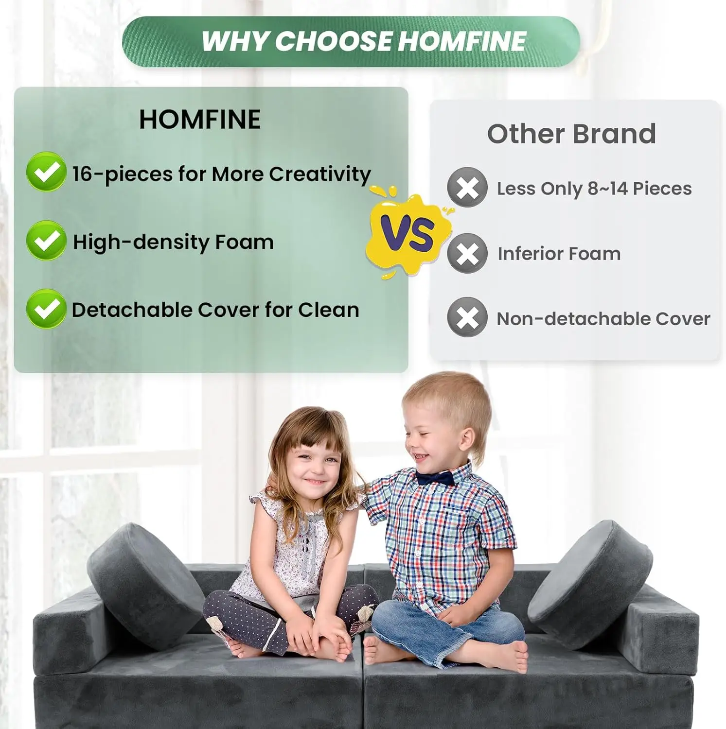 Sofá modular infantil, sofá infantil, sofá secional infantil, sofá infantil versátil para quarto de sala de jogos, conv