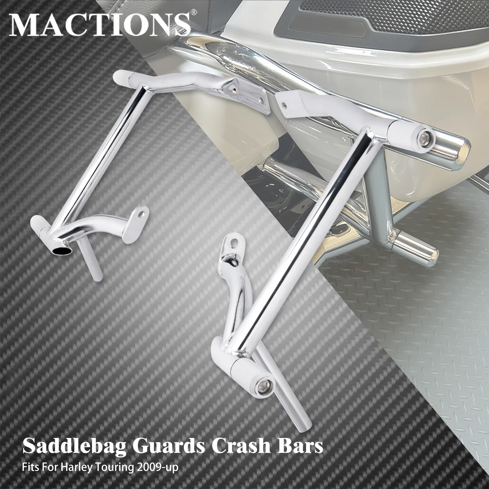 

Motorcycle Saddlebag Guards Crash Bars Rear Rails Bracket For Harley Touring Electra Street Glide Ultra Limited Road King 09-UP