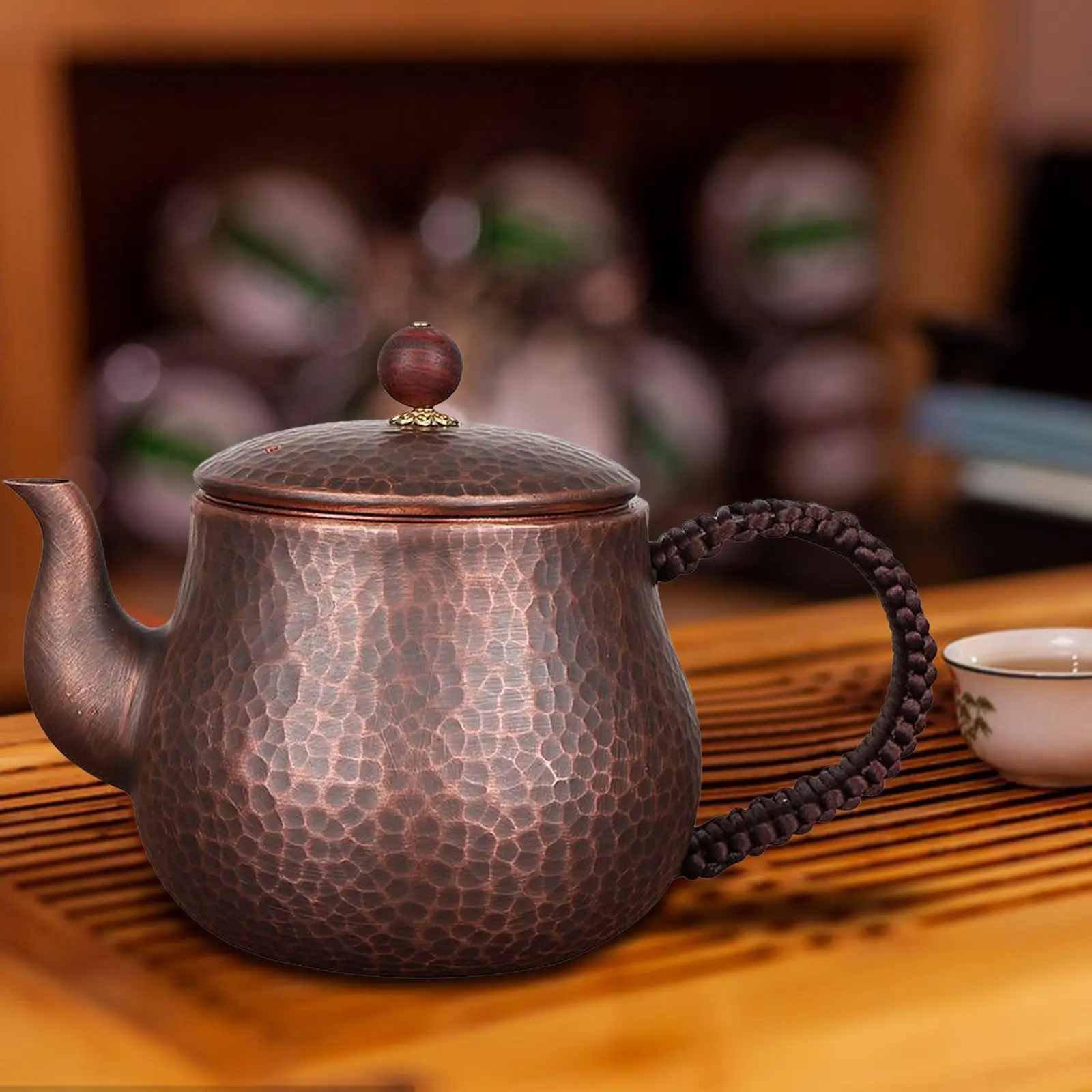 

Small Hammered Tea Pot Mini Water Kettle Multipurpose Portable Tea Maker Teakettle for Restaurant Home Use Tea House Outdoor
