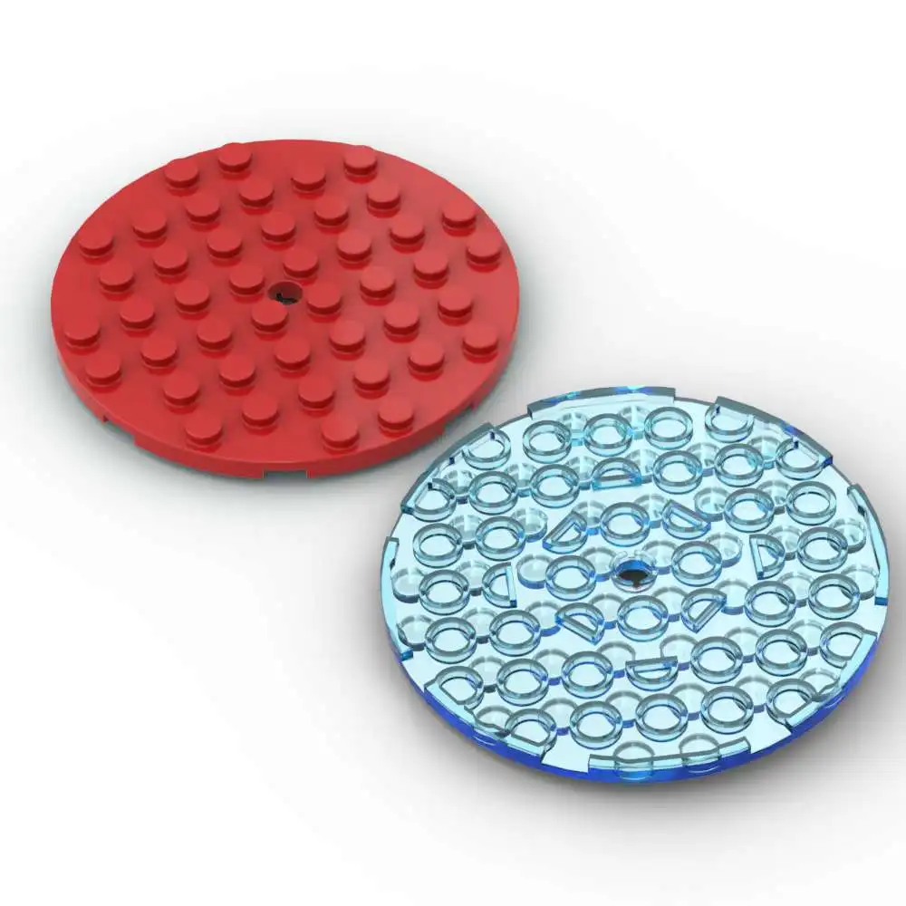 MOC 1 Buah 74611 Bagian Batu Bata Bulat 8X8 dengan Pelat Lubang Set Blok Bangunan Papan Mainan Puzzle Partikel Pendidikan Hadiah Ulang Tahun Anak