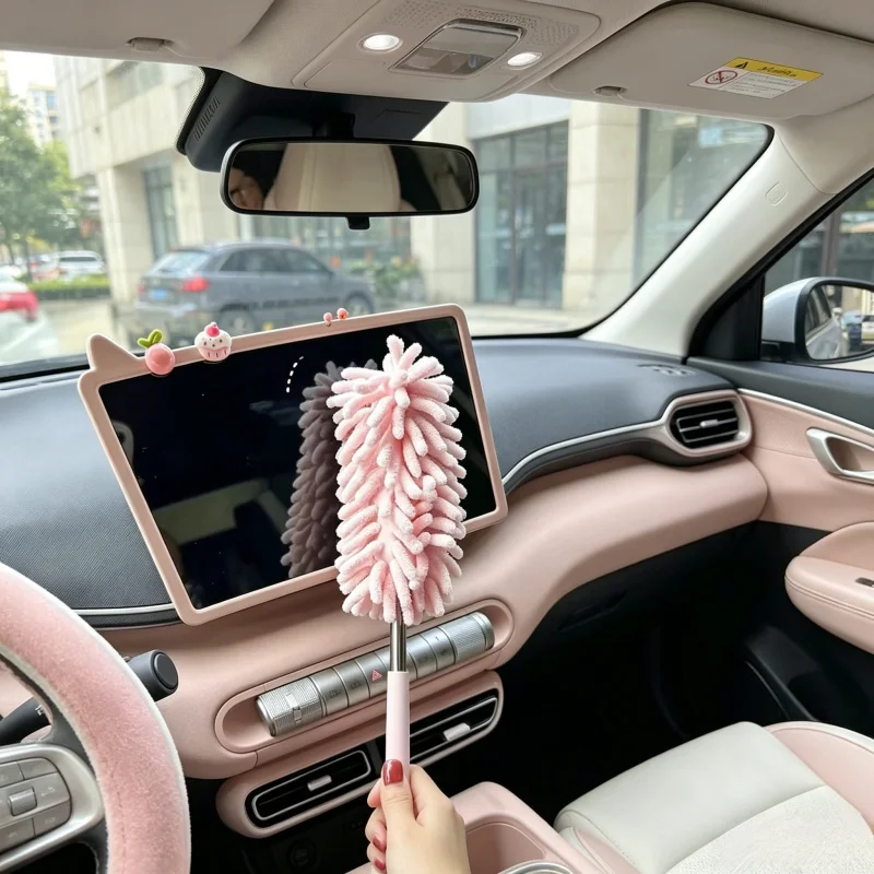 Plumero Extensible de Microfibra, Mini Cepillo Antipolvo Flexible, de Poliéster para Coche y Hogar