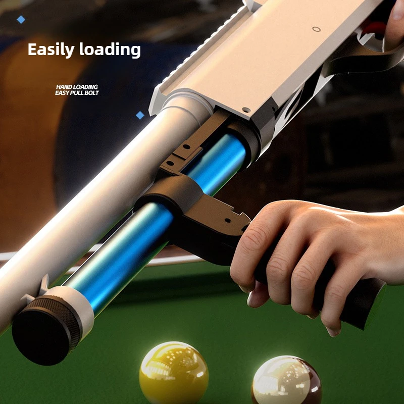 背の低い人のための自動スヌーカービリヤードキュー、独特な玩具銃の形をした自動プールキュースティック、子供用ビリヤードアクセサリー
