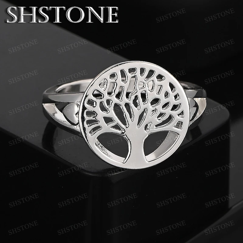 

Delicate 925 Sterling Silver Hollow Tree Ring For Men Women Ring Fashion Party Wedding Charm Jewelry Birthday Gift Accessories