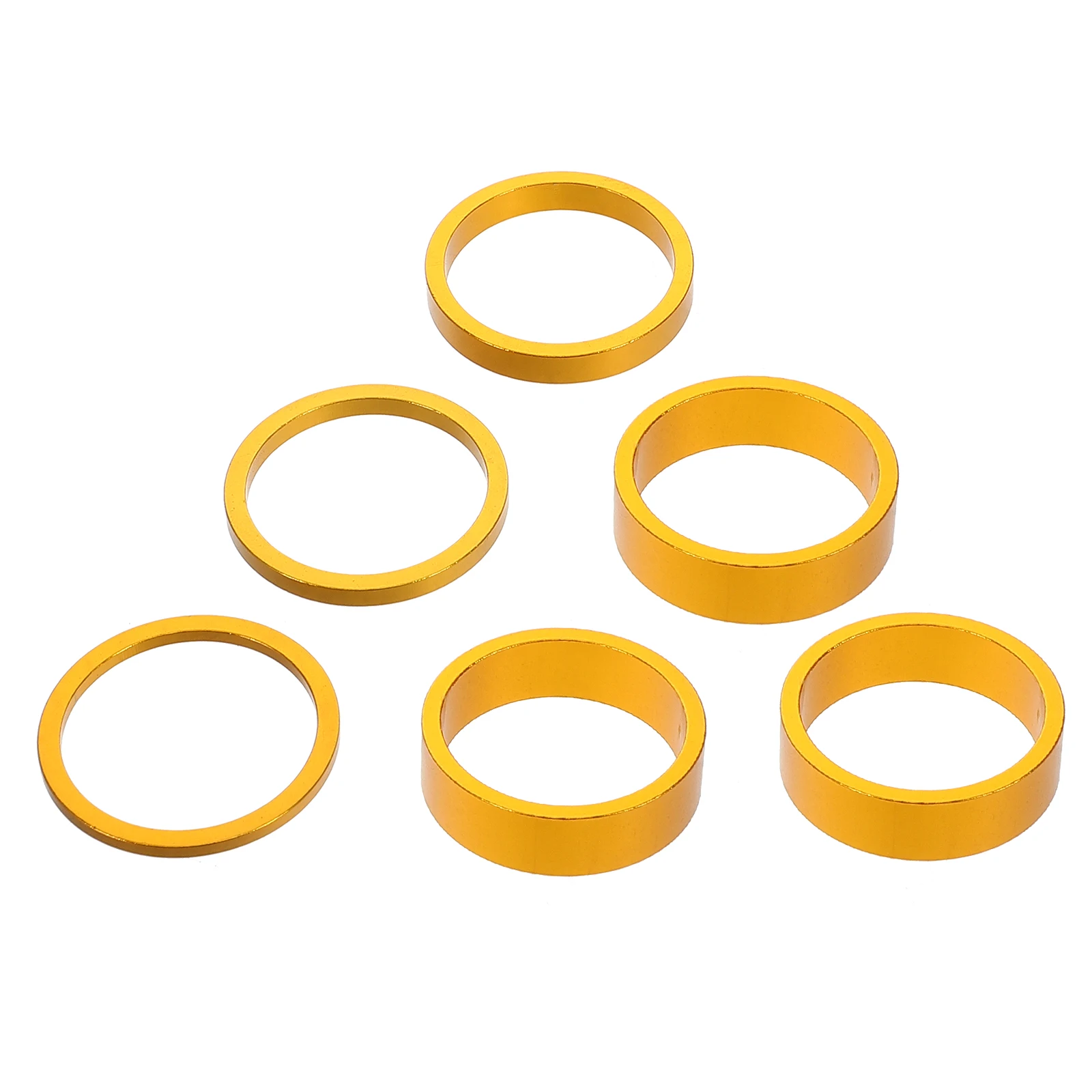 

6pcs Bicycle Headset Spacers Aluminum Alloy 10mm 5mm 3mm 2mm Lightweight Durable Bike Accessories Front Fork Washers Stem