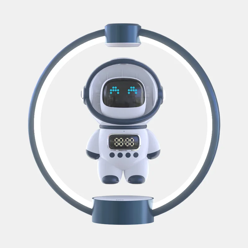 

Maglev Astronaut AI Intelligent Voice Bluetooth Speaker Clock Alarm Clock Audio Night Light Gift Ornament