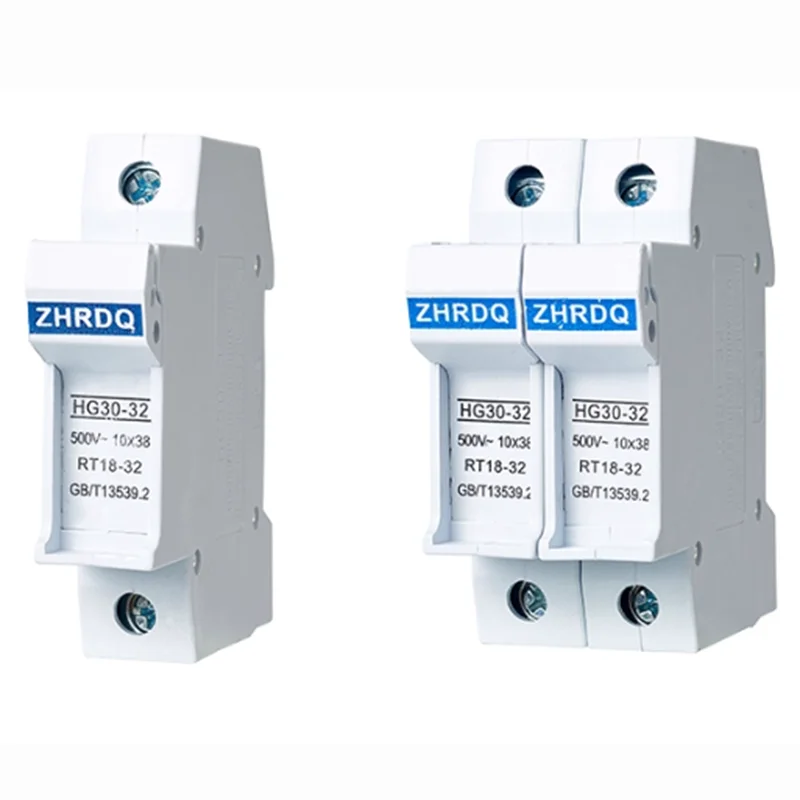 1P HG30-32 OEM HG30-32 High Quality AC500V Cylindrical  R015 32A 500V fuse holder 10 * 38 10x38mm