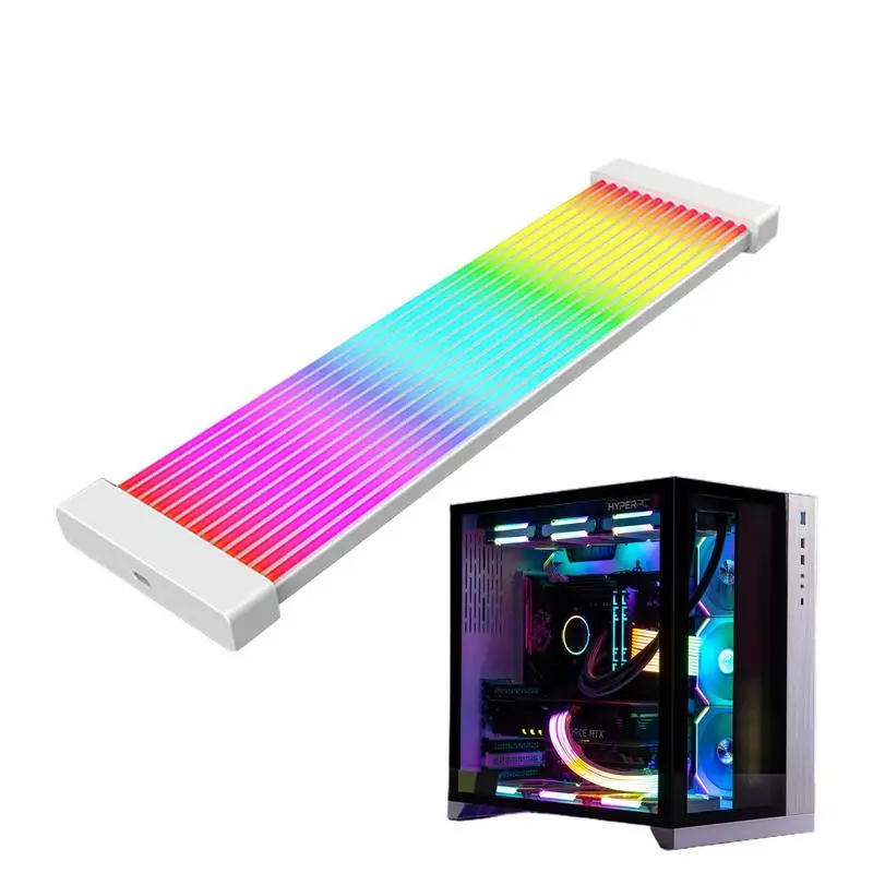 ARGB Strip 24 Pin PC Cable Sleeved Extension RGB Cable 24p/3x8-Pin Atx RGB Cable With Diffused Neon LED Strips Motherboard