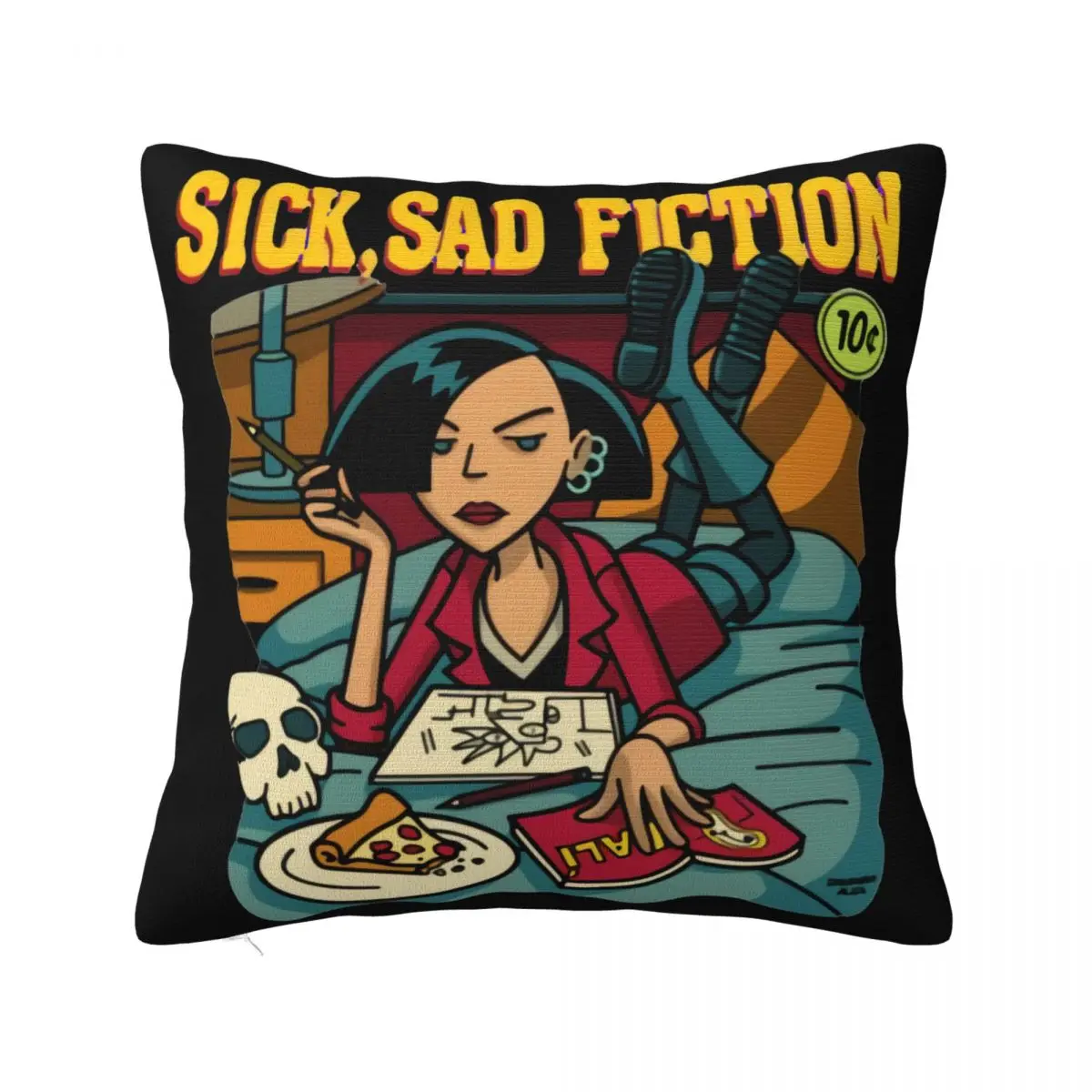 Men T- Sick Sad Fiction Jane Lane 1 T Women Famous Rock Western Style Party Graphic Letter Womens Mens Pillow Case