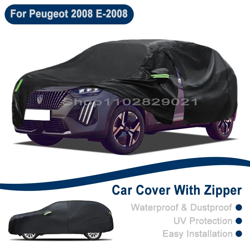

Outdoor Full Vehicle Cover For Peugeot 2008 E-2008 - Side Zipper Design, Waterproof Dustproof Sun Protection Car Cover