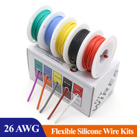 26AWG Boxed 5 Colors Mix Kit Soft Silicone Wire Stranded Cable Electrical  Flexible Tinned Copper Wires Heat Resistant 200℃