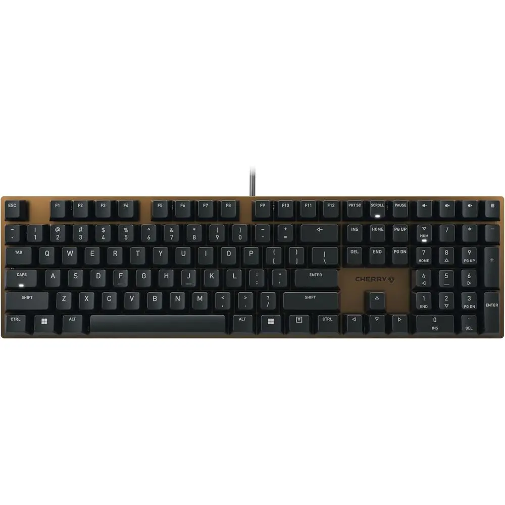 Mechanical Office Keyboard with Silent Red Switches, Wired USB-A, Elegant Design, Black/Bronze