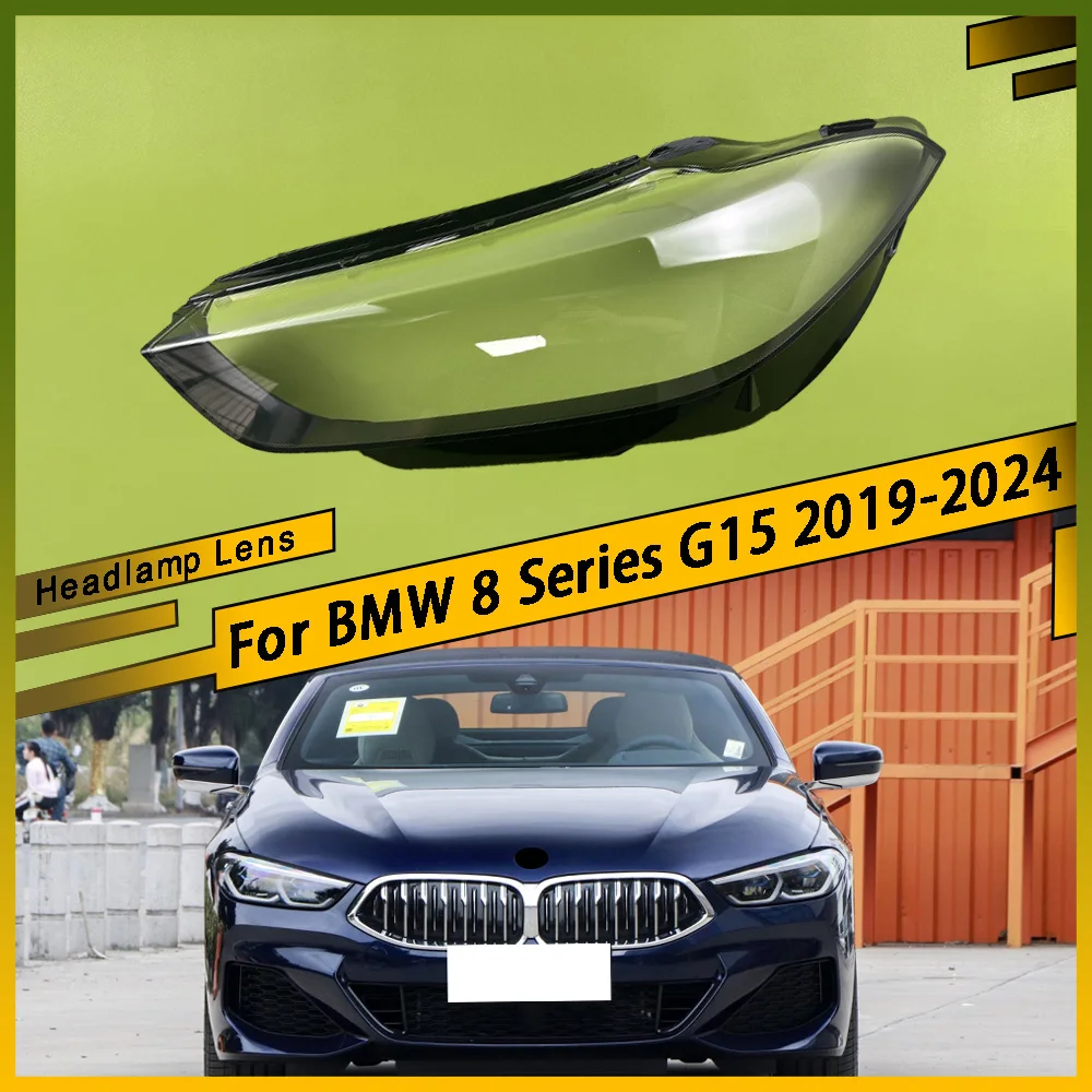 

Auto Lamp Case Glass Lens Shell Car Front Headlight Cover Light Caps For BMW 8 Series G15 2019 2020 2021 2022 2023 2024
