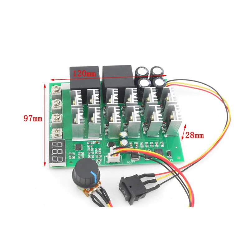 60A positive and negative DC current speed controller, digital tachometer, brush motor driver 12V24V36V