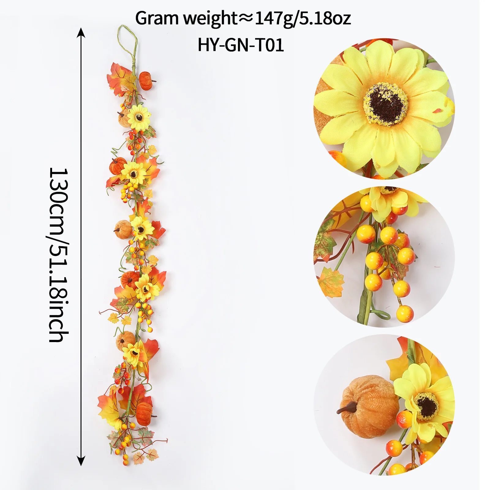 Thanksgiving Mantle Scarf Autumn Harvest Vine For Thanksgiving Gathering Fade Resistant Fabric Plush Flocking Pumpkins