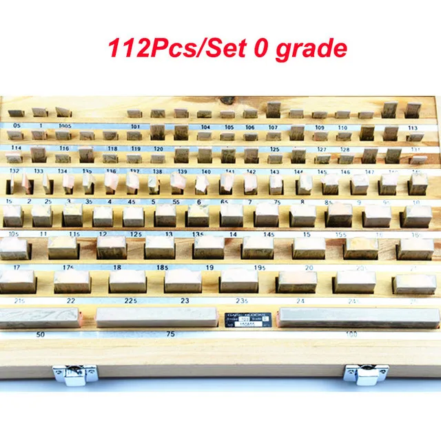 

ETOPOO 112Pcs/Set 0 Grade Block Gauge Caliper Inspection Block Gauge Measuring Tools Gage Block Gauge