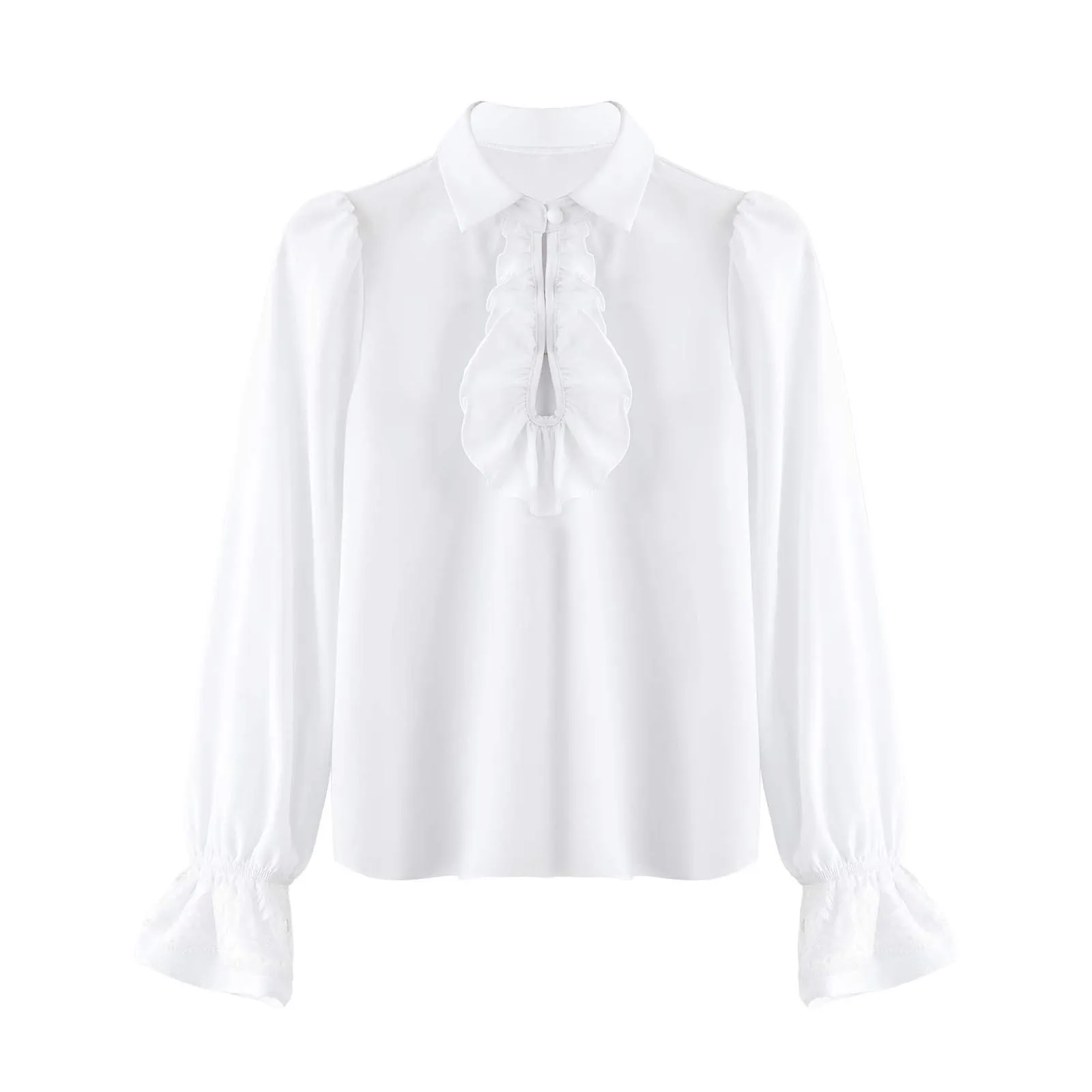 Kids Boys Medieval Vintage Ruffle Shirt Formal Party Long Sleeve Shirt Renaissance Victorian Halloween Vampire Cosplay Costume