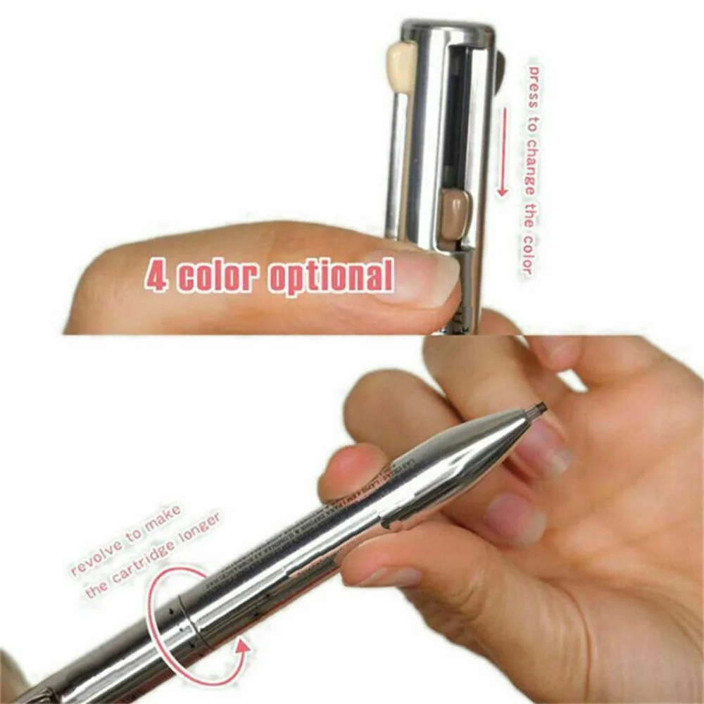 Sweatproof Sobrancelha Liner Pen, Brow Pen, Definindo Destaque, Sobrancelha Enhancers, Sobrancelha Contour Pen, delineador fácil de usar, 4 em 1, 1Pc