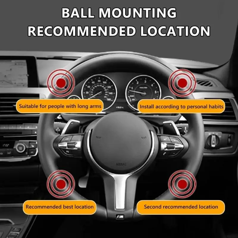 

31BC Durable Ergonomic Steering Wheel Auxiliary Control Knob Ball for Easy Handling