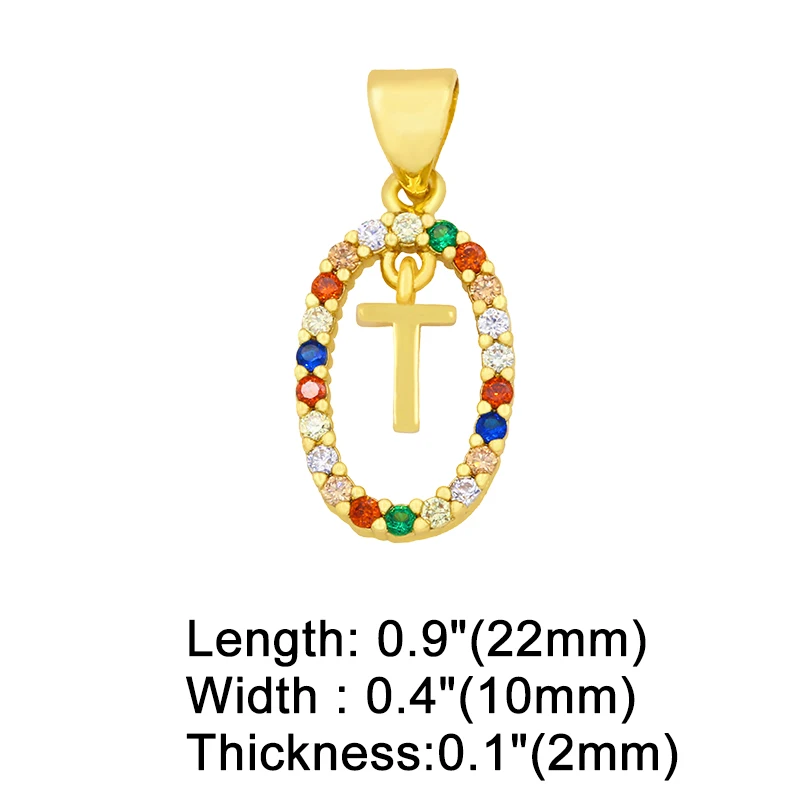 OCESRIO قوس قزح كريستال 26 الأبجدية قلادة بحرف لقلادة القرط لتقوم بها بنفسك النحاس مجوهرات مطلية بالذهب صنع لوازم pdta361