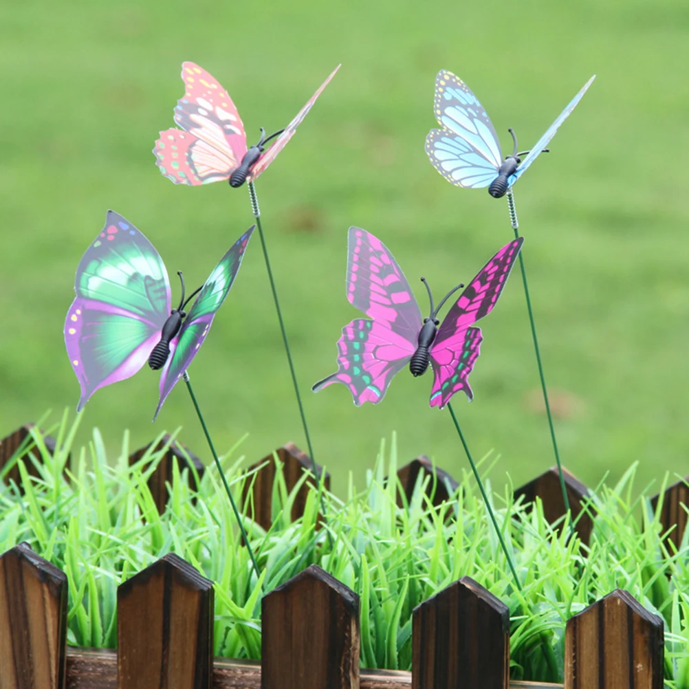 

10 Pcs Artificial Butterflies for Home Store Garden PVC Magnetic Double Sided Adhesive Plants Trees Photo Prop